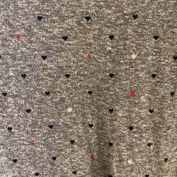 Current/ Elliott Grey Cotton Perfect Muscle Tee Heart Print Dress worn once - Picture 4 of 8
